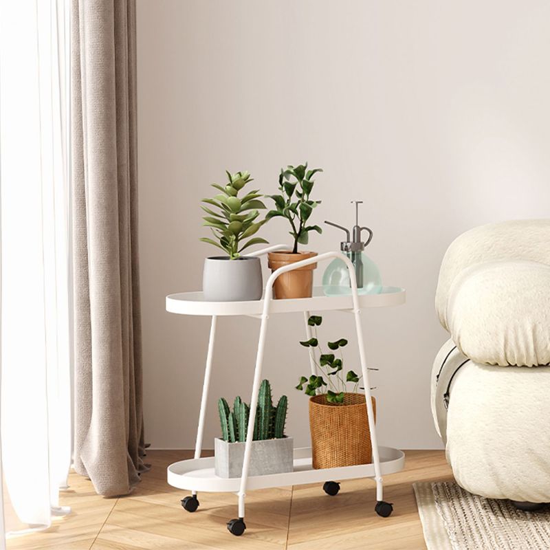 25.19" Tall Metal Side Table Oval 4 Legs Sofa Side Accent Table