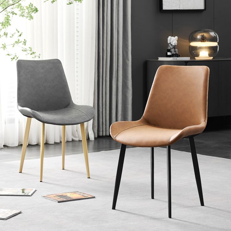 Juego de sillas de metal de estilo industrial, silla de comedor de cocina con parte trasera sólida