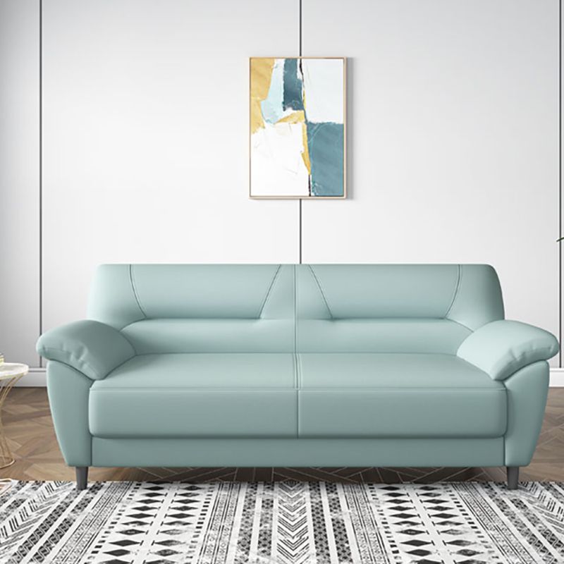 31.50" H Faux Leather Pillow Top Arm Modern Sofa with Sewn Pillow Back