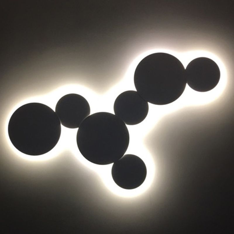 Nordic Creative Art SimpleStyle Round Shade Wall Sconce Metal 1 Light Sconces for Bedroom.