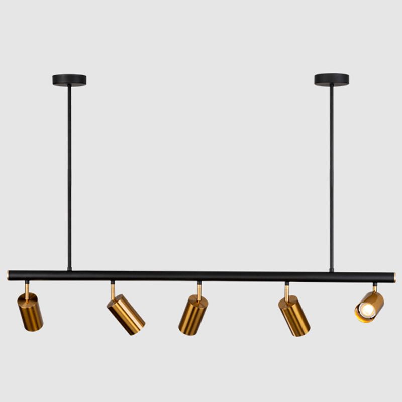 5-Lights Cylindrical Island Light Nordic Style Angle Adjustable Spotlight Dining Room Lighting Fixture