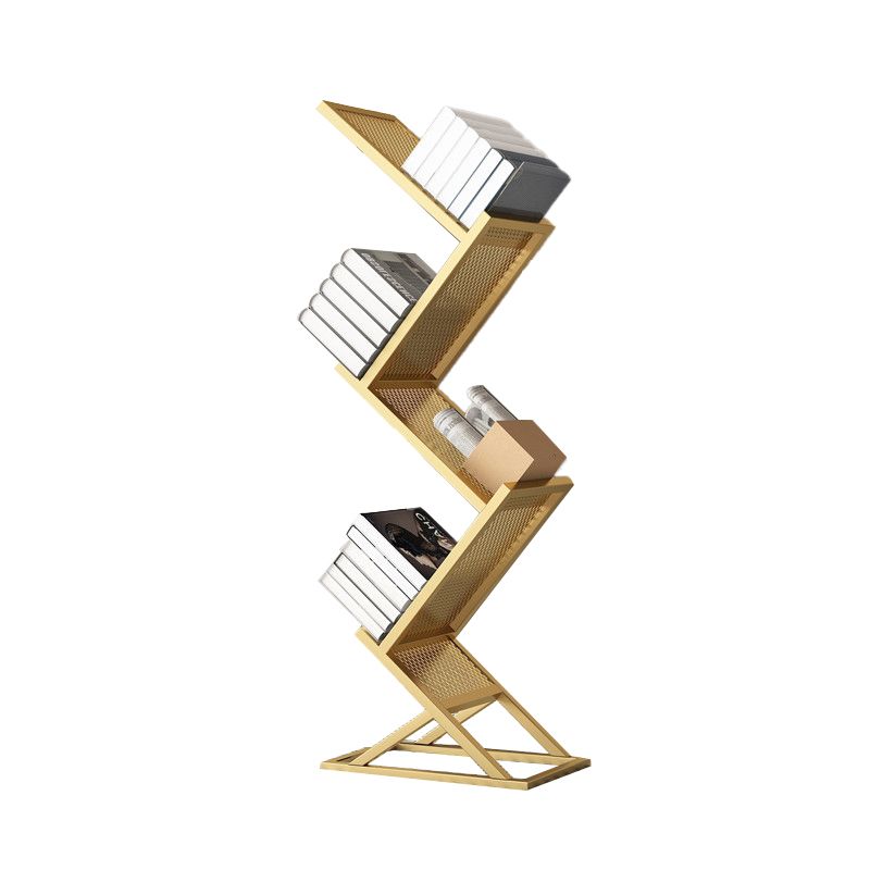 Closed Back Bookshelf Scandinavian Style Metal Bookcase for Home Office