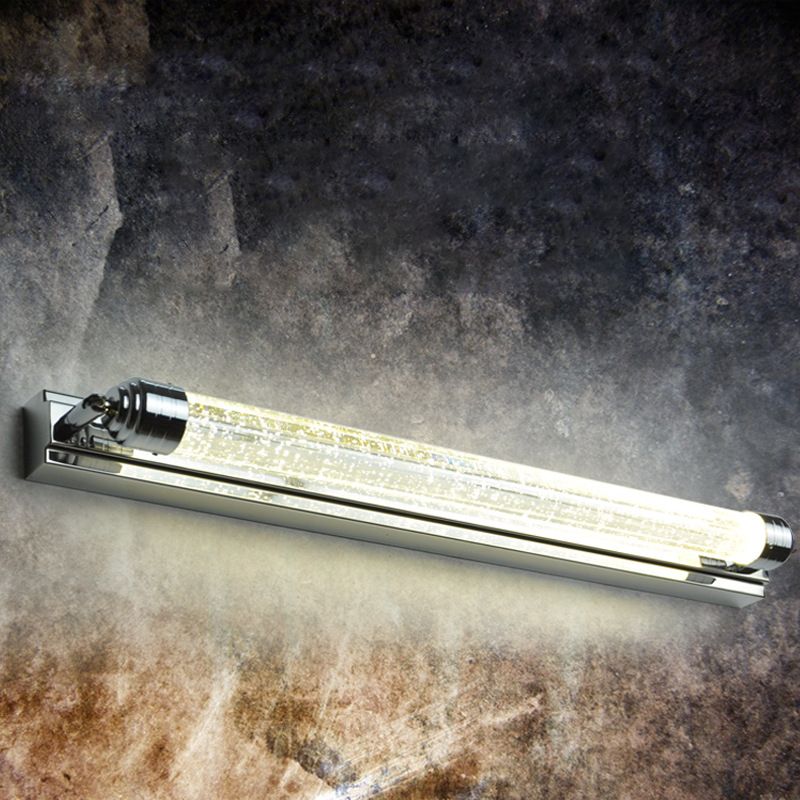 Sombra lineal de 1 luces mate de pared moderno espejo de cristal espejo de la pared lámpara de montaje en plata