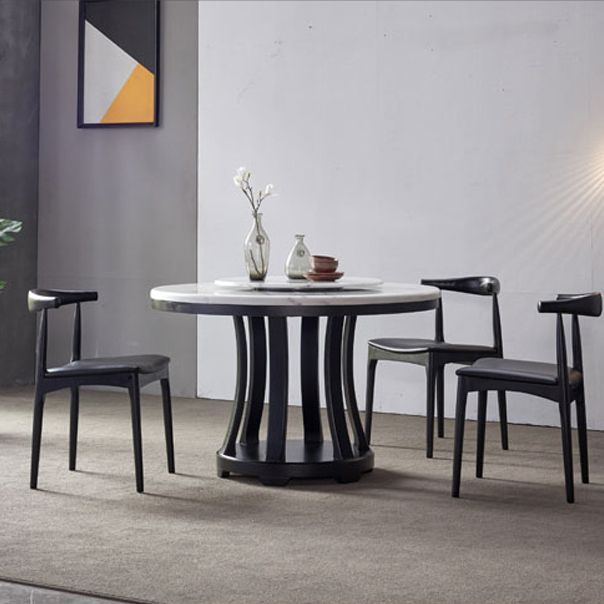 Mesa de comedor estándar moderna Mesa de comedor redonda de mármol con base de pedestal