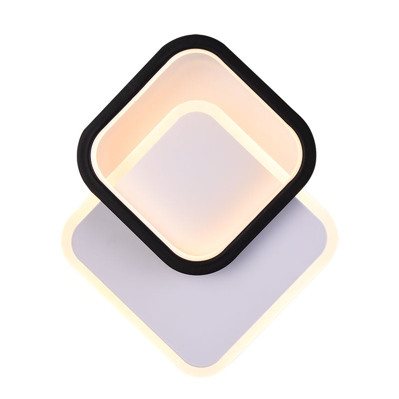 Luce murale a forma geometrica minimalista Luce a LED SCONCE LED in bianco nero in bianco