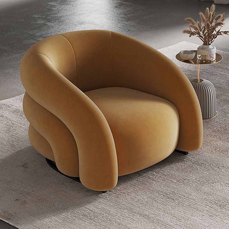 Velvet Barrel Chair 33.85" Wide Arms Included Chair for Living Room