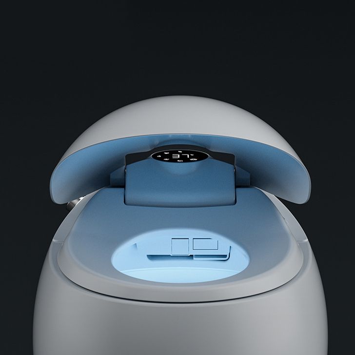 Round Floor Mount Bidet White Floor Standing Bidet with Heated Seat