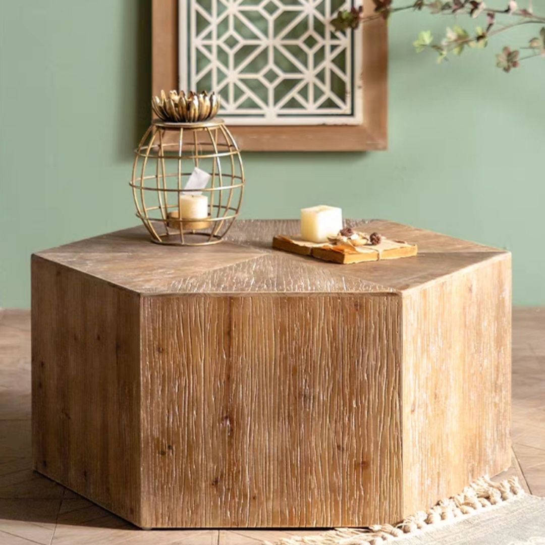 Scandinavian Square Coffee Table Wooden Cocktail Table for Living Room
