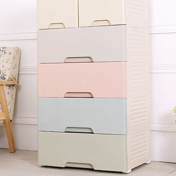 Non-Hanging Armoire with Drawer Plastic Storage Cabinet with Legs