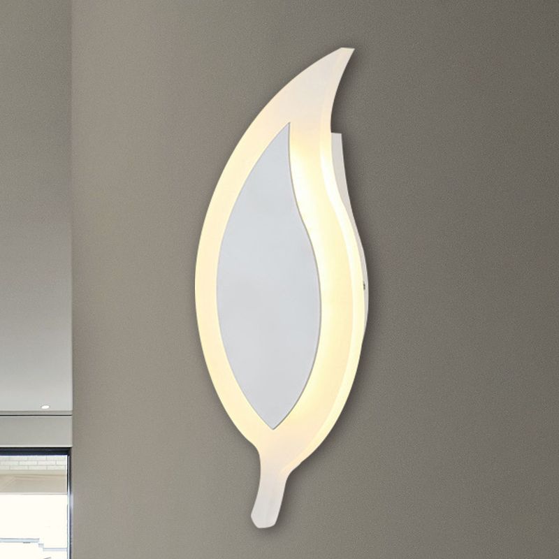 Lámpara de pared de hoja de 6 "de ancho LED acrílico LED blanco Luz de la luz con luz cálida/blanca/tercera marcha