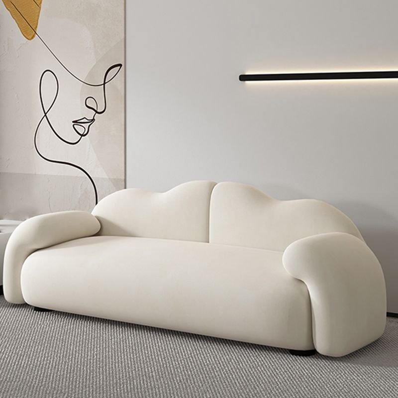 Scandinavian Seating White Cushions Rolled Arm Living Room Settee