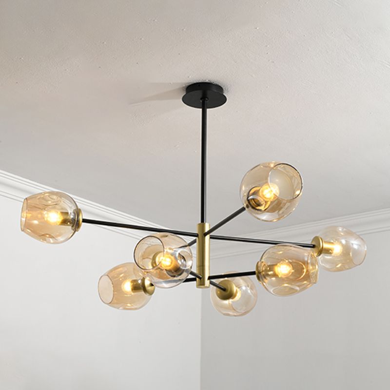 Modern Jar-Shaped Chandelier Lights Glass Chandelier Light Fixture for Living Room