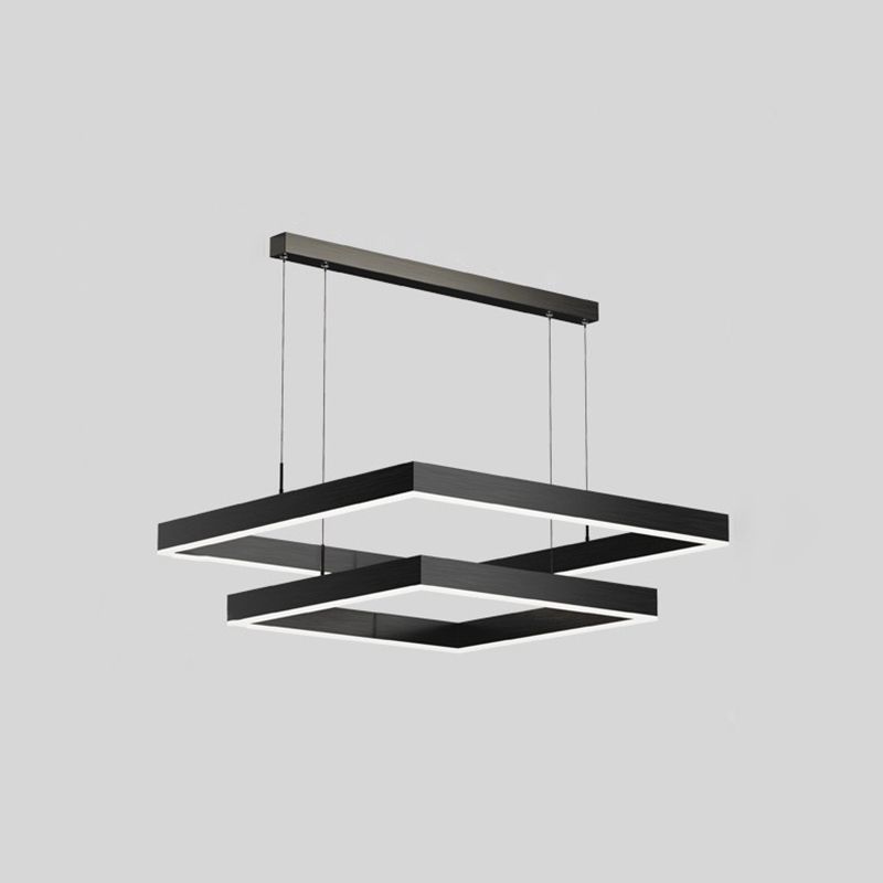 Minimalisme eigentijdse stijl led hangende kroonluchter licht vierkant hangende lampkit