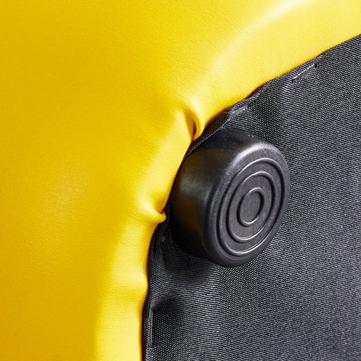 Modern Square Pouf Fade Resistant Contrast Color Faux Leather Pouf Ottoman