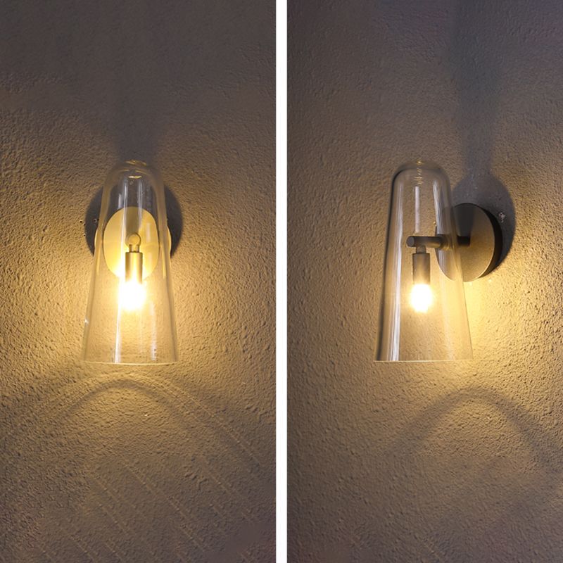 Minimalist Shaded Wall Lighting Fixture Glass Bedroom Wall Mounted Light Fixture