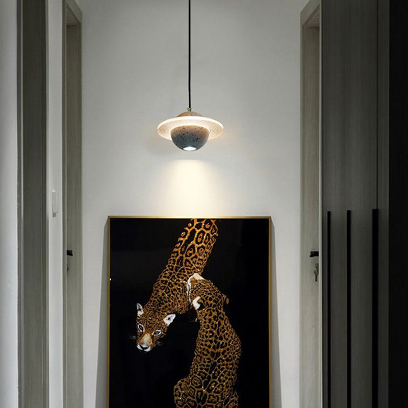 Multi lumières Suspension Round Pendentif Modern Style Stone Down Lighting
