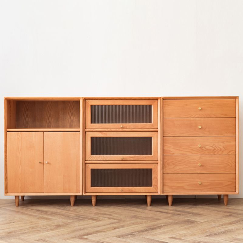 Modern Rectangle Cabinet Knobs Wood Side Cabinet with Drawer