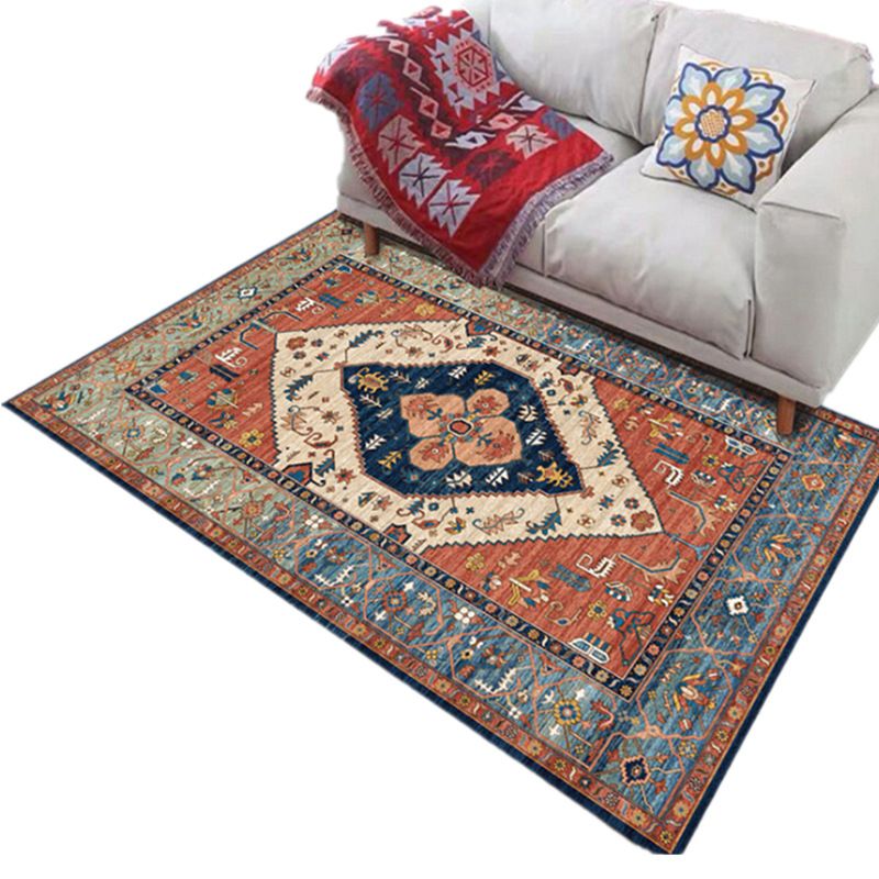 Moroccan Stripe Printed Rug Polyester Indoor Rug Non-slip Area Carpet for Living Room and Bedroom