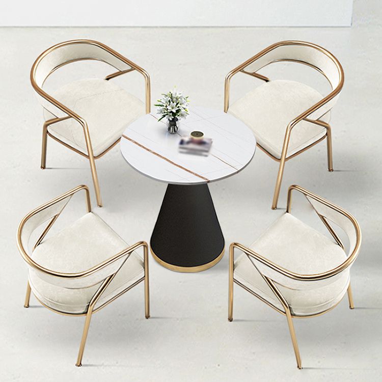 Flannel Scandinavian Restaurant Arm Chair Open Multi-color Dining Chair