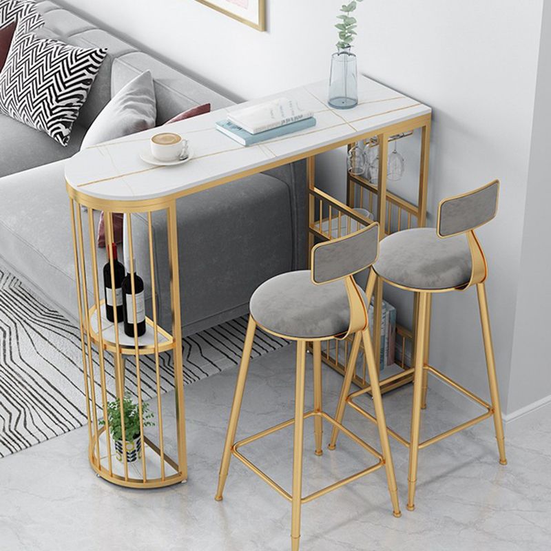 Modern Living Room Counter Height Table Storage Sled Bar Height Cocktail Table