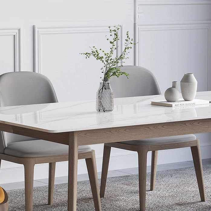 Stone Dining Table Set with Wooden Frame 1/4/5/7 Contemporary Pieces Dining Set