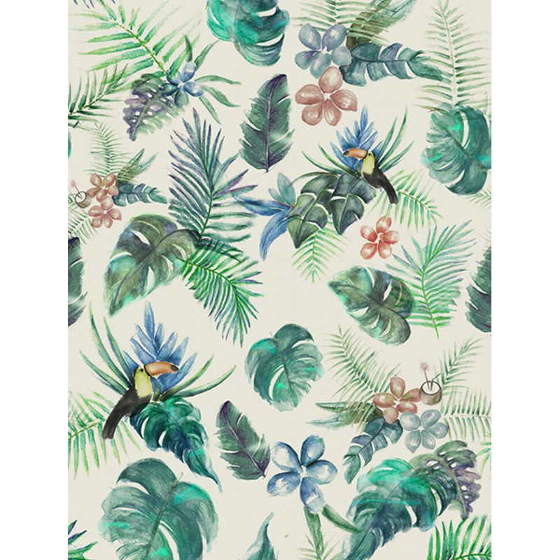 Large Flower and Botanical Mural Wallpaper Tropical Natural Landscape Wall Art in Green