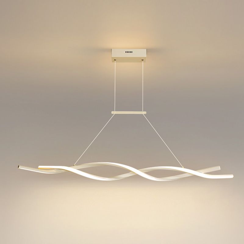 Moderne Metal Island Leuchte lineare 2-Kopf-Restaurant Hanging Lampe mit Acrylschatten