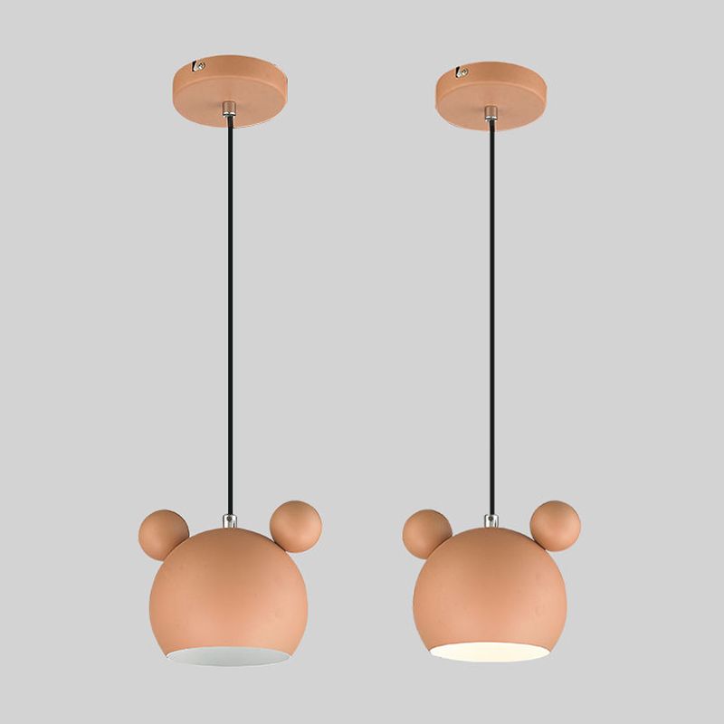 7" H Macaroon Style Cartoon Mini Hanging Lamp Nordic Style Solid Wood Simplicity Pendant Light