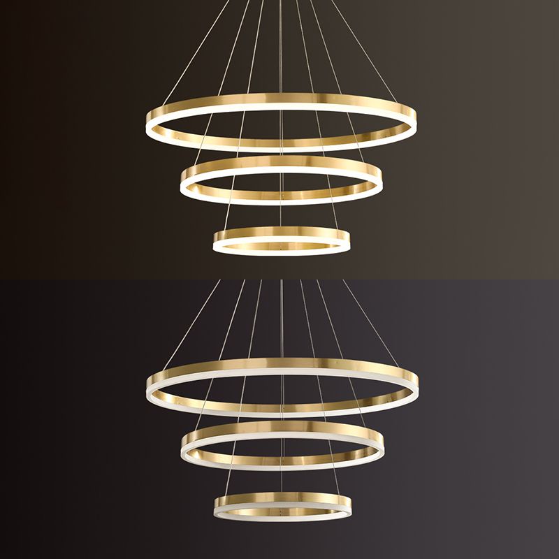 Nuevos accesorios de lámparas de lámpara de araña de oro modernas Luce de colgantes acrílico para sala de estar