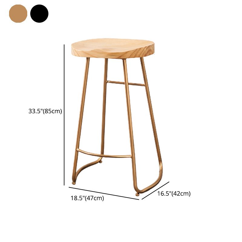 Contemporary Rectangle Bar and Counter Stool Wood Stool with Sled Base