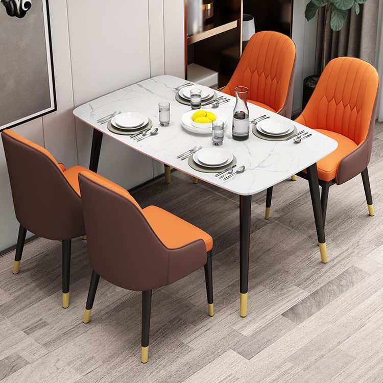 Scandinavian Style Metal Dining Chairs Dining Room Armless Parsons Chair
