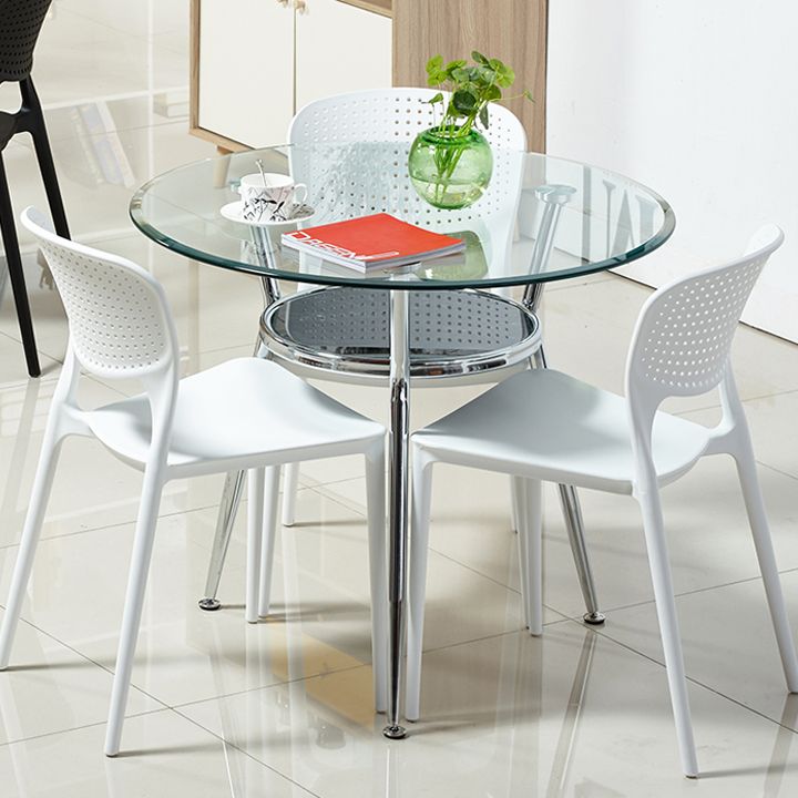 Simplicity Dining Site Table Tempered Glass Dining Room Home Furniture