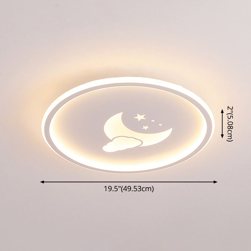Lámparas de luz de Luna y estrella 1 lámparas modernas de techo de dormitorio incorporadas de metal ligero