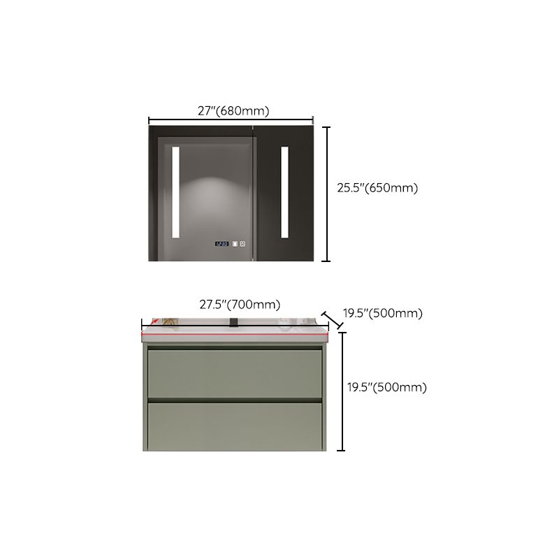 Contemporary Vanity Sink Wall-Mounted Bathroom Vanity Cabinet with Drawers