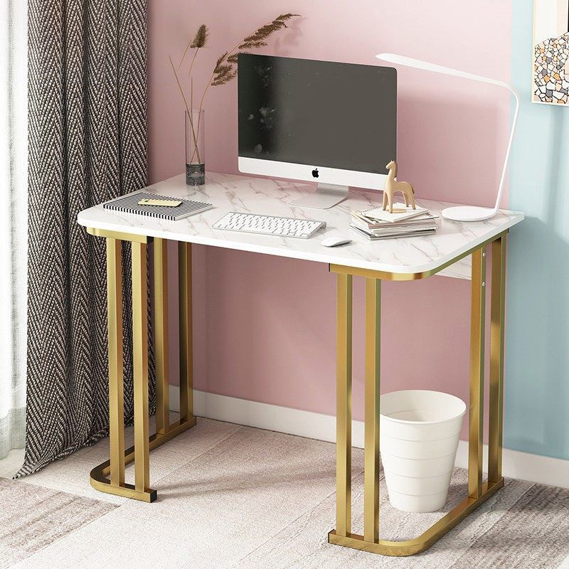 Rectangle Bar Dining Table Contemporary Bar Table with Sled Base in Gold