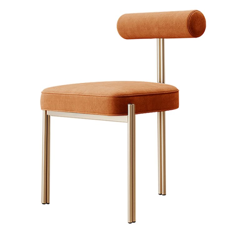 Nordic flanelette stoel met metalen basis 32 "H Open Back Dining Side Chair voor restaurant