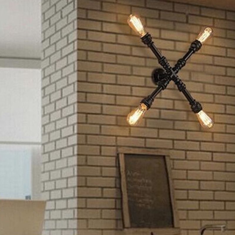 Illuminazione da parete murale in stile industriale illuminazione da parete in metallo in nero
