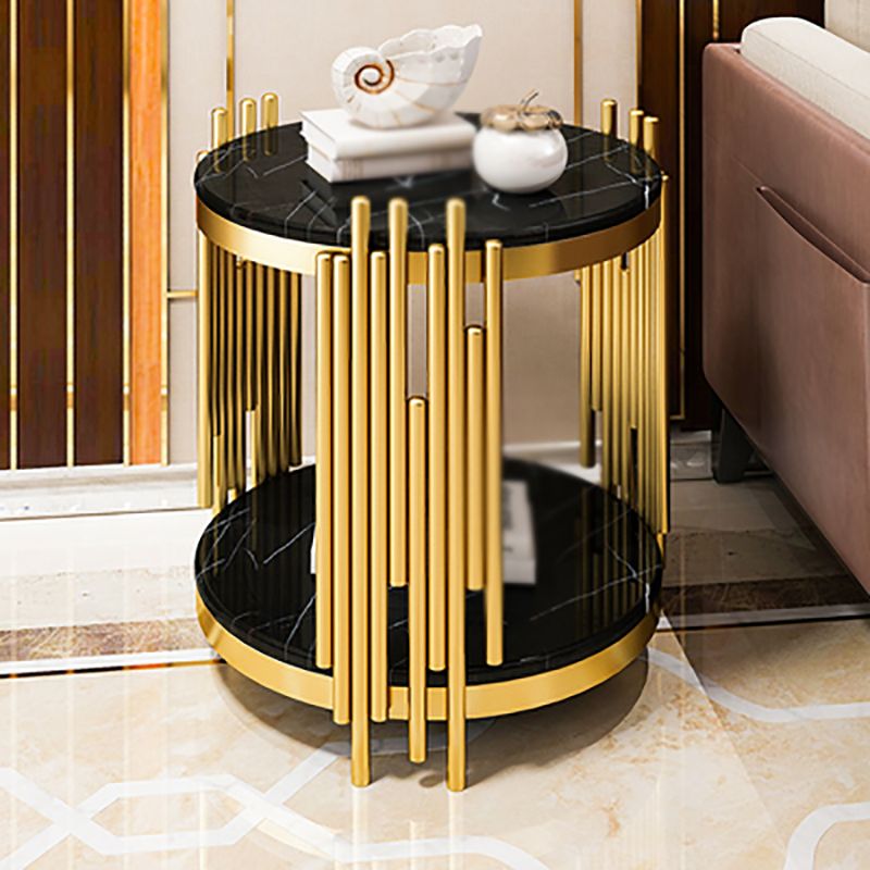 Marble/glass Round Coffee Table with Three Legs for Living Room