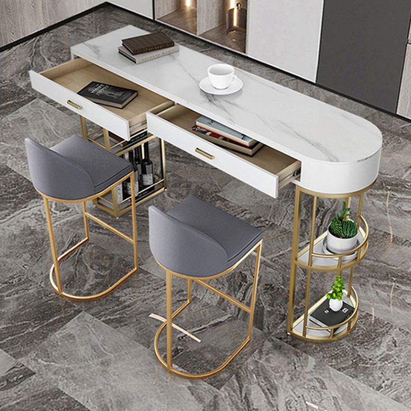 Glam Stone Counter Table 1/3 Pieces Bar Table Set for Living Room