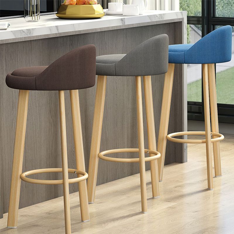 Contemporary Wood Stool Fabric Cushion in Matte Finish for Home