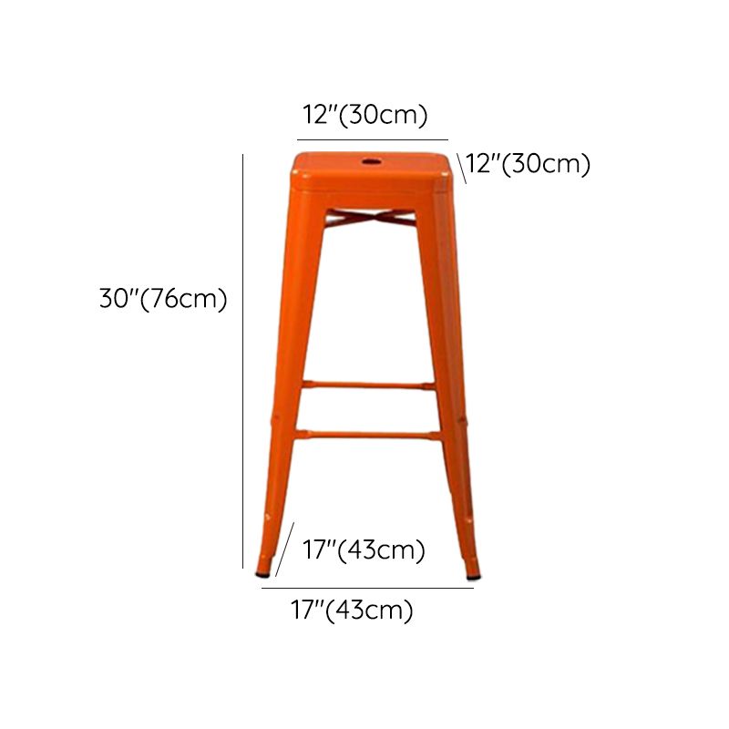 Industrial Style Iron Counter Stool Cafe Bar Stool with Metal Seat