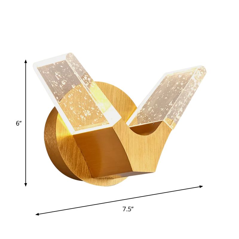 Gold Wings Wall Light Fixture Modern Crystal LED Sleeping Room Wall Mounted Lighting