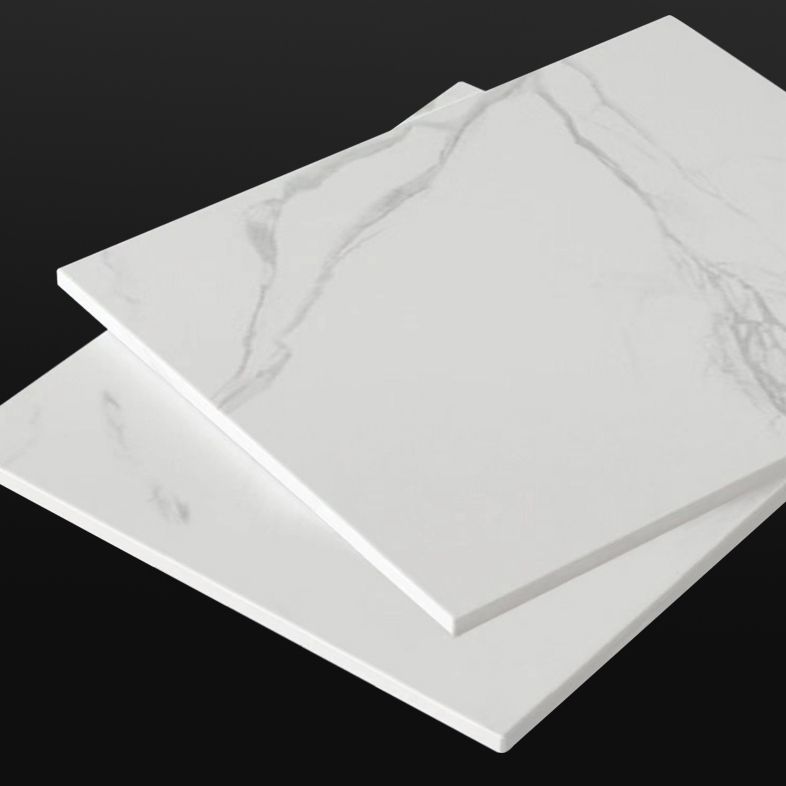 White Rectangle Dining Room Collection Modern Stone and Acrylic Table