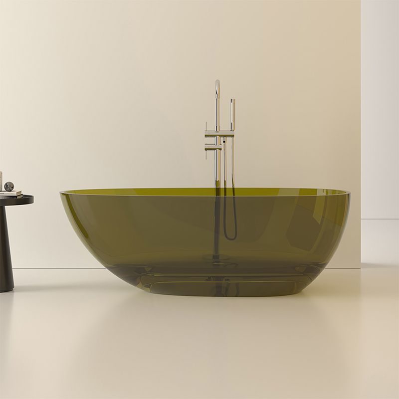 Modern Acrylic Oval Bathtub Soaking Freestanding Center Bathtub
