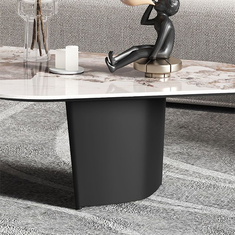Glam Irregular Slate Top Cocktail Table Sled 15.7" H Coffee Table