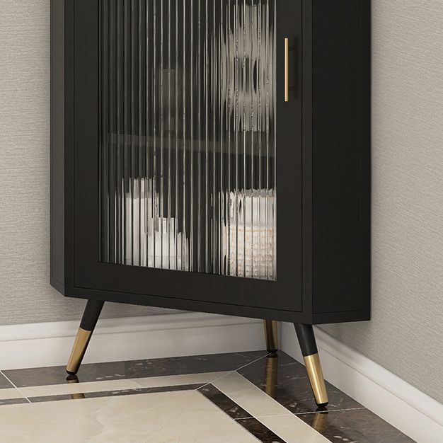 Modern Iron Stone Buffet Sideboard 40"H Dining Room Buffet Server with Glass Door