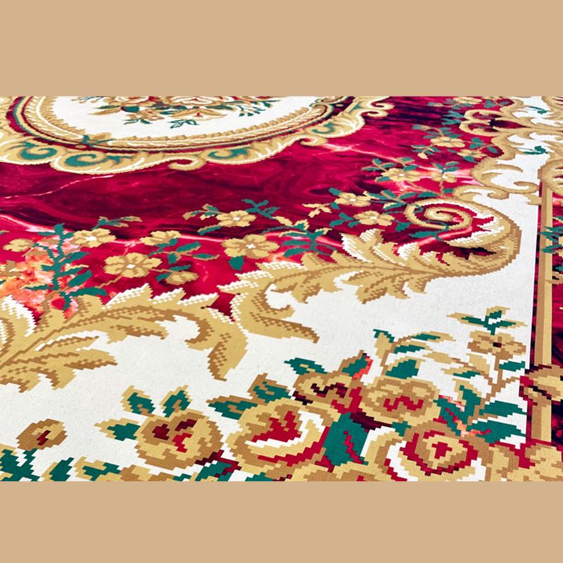 Luxurious Marble Effect Rug European Style Carpet Polyester Stain Resistant Rug for Home Decoration