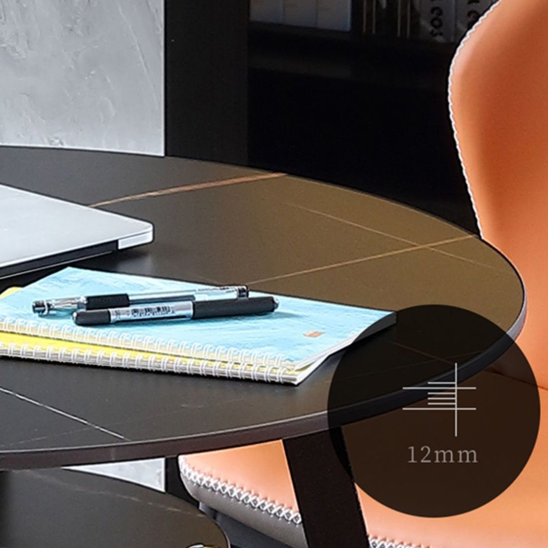 Moderner Stil runder Esszimmer Tisch gesinterte Steintisch mit Metallbasis