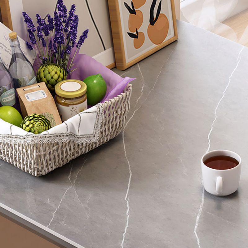 Sintered Stone Grey Dining Table Industrial 4 Legs Table for Dining Room