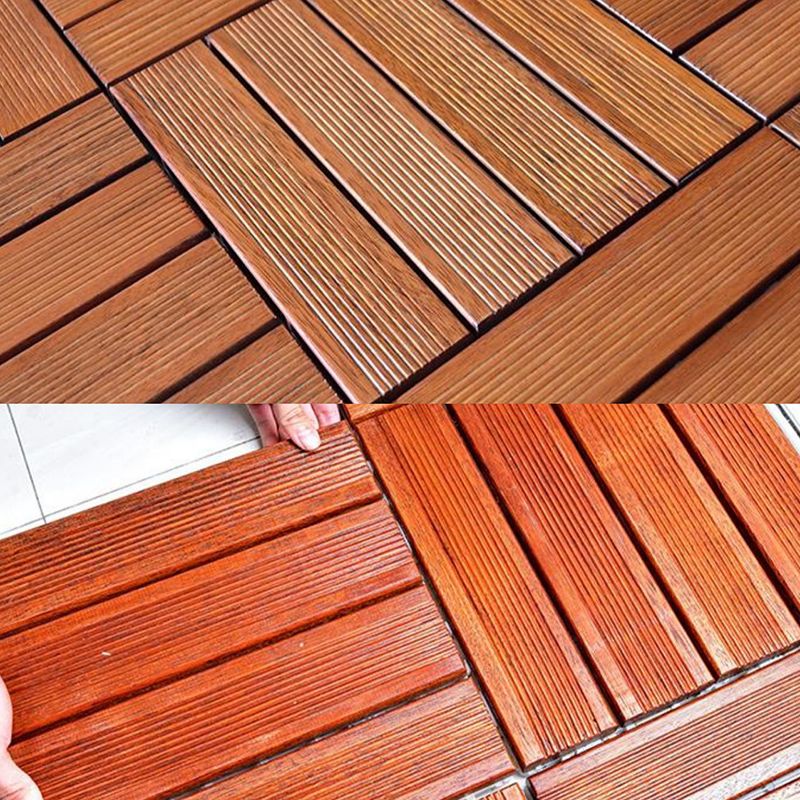 Modern Side Trim Piece Solid Wood Click-Locking Wood Tile Set for Patio Garden